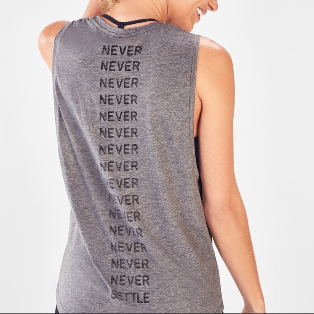 Fabletics Women’s NEVER SETTLE Slub Knit Tank Sportswear Top